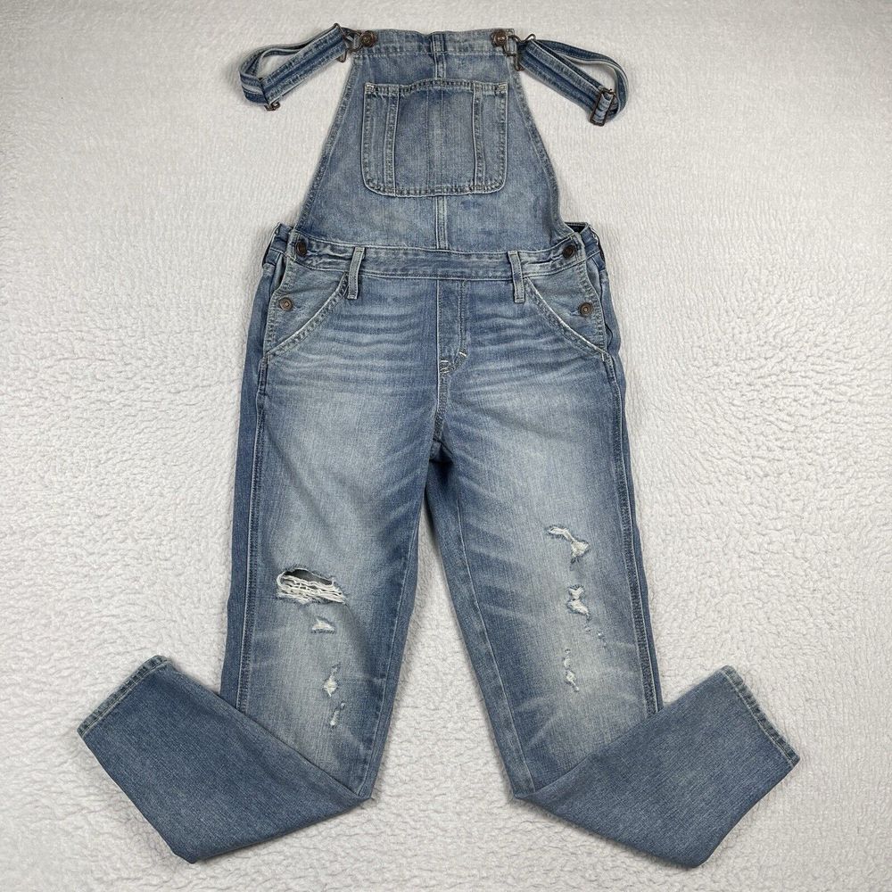 Abercrombie & Fitch Jeans Womens Small Blue Denim‎ Overalls Bib Country Farmer